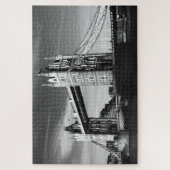 Black White LondonTower Bridge Art Travel Legpuzzel (Verticaal)