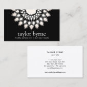 Black White Lotus Flower Mandala Visitekaartje (Voorkant / Achterkant)