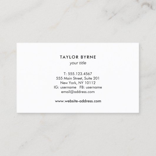 Black White Lotus Flower Mandala Visitekaartje (Achterkant)