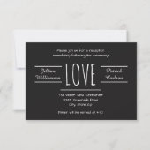 Black/White Love - 3x5 Reception Invitation Kaart (Voorkant)