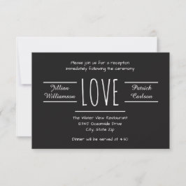 Black/White Love - 3x5 Reception Invitation Kaart