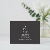 Black White Love Inspirerend Quote Briefkaart (Staand voorkant)