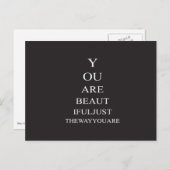 Black White Love Inspirerend Quote Briefkaart (Voorkant / Achterkant)