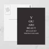 Black White Love Inspirerend Quote Briefkaart (Voorkant / Achterkant)