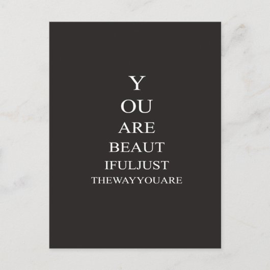 Black White Love Inspirerend Quote Briefkaart (Voorkant)