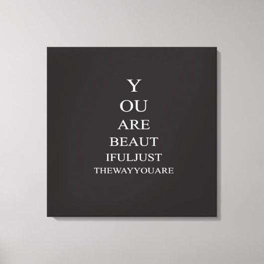 Black White Love Inspirerend Quote Canvas Afdruk (Voorkant)