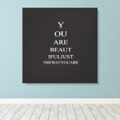 Black White Love Inspirerend Quote Canvas Afdruk (Insitu (Houten vloer))