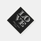 Black, White LOVE Napkins Servetten (Hoek)