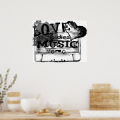 Black, White Love oldies muziekPoster Poster (Keuken)