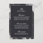 Black & White Luxury Old Money Wedding Details Informatiekaartje (Voorkant)