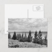Black & White Mackinac Island, Michigan Shoreline Briefkaart (Voorkant / Achterkant)