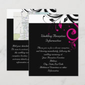 Black White Magenta Reverse Swirl Reception Flyer (Voorkant / Achterkant)