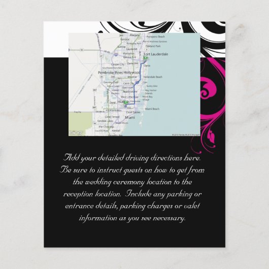 Black White Magenta Reverse Swirl Reception Flyer (Achterkant)