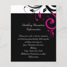 Black White Magenta Reverse Swirl Reception Flyer