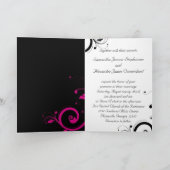 Black White Magenta Swirl Wedding Kaarten (Binnen)
