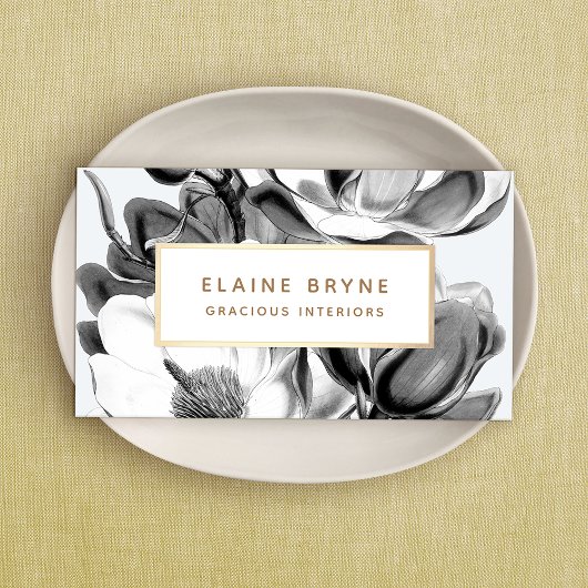 Black White Magnolia Botanical Visitekaartje