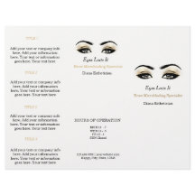 Black White Makeup Lashes Esthetician SPA Brochure