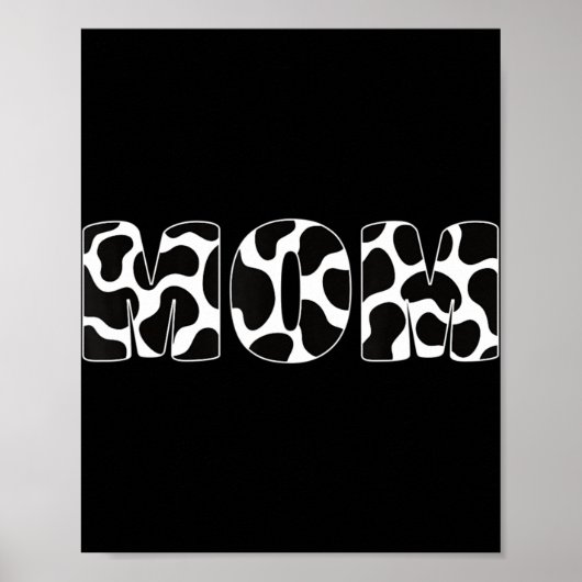 Black White mama Koe Afdrukken Aesthetisch dierpat Poster (Voorkant)