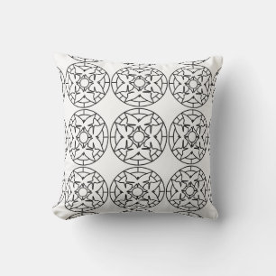 Black White Mandala Butterflies Pattern Pillow Kussen
