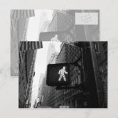 Black White Manhattan New York Walk Sign Briefkaart (Voorkant / Achterkant)