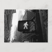 Black White Manhattan New York Walk Sign Briefkaart (Voorkant)