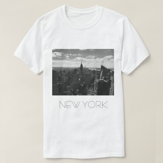 Black & White Manhattan Skyline T Shirt (Design voorkant)