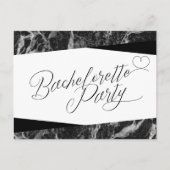Black White Marble Bachelorette Briefkaart (Voorkant)
