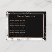 Black White Marble Beauty Salon Aftercare Kaart Visitekaartje (Achterkant)