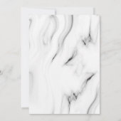 Black White Marble Elegant Script Wedding Invite Kaart (Achterkant)