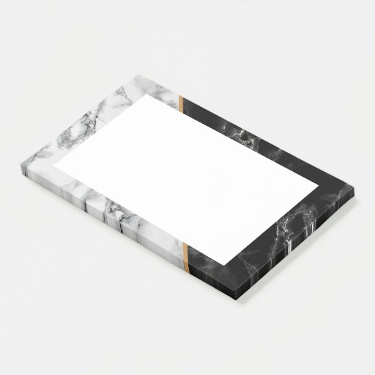 Black White Marble Framed Post Post-it® Notes (Schuin)