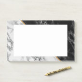 Black White Marble Framed Post Post-it® Notes (Op bureau)
