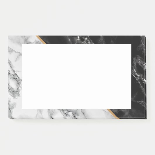 Black White Marble Framed Post Post-it® Notes (Voorkant)