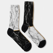 Black White Marble Gold Line Socks Modern Sokken (Rechts)
