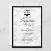Black White Marble Law School Graduparty Kaart (Voorkant)