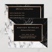 Black White Marble Makeup Artist Aftercare Kaart (Voorkant / Achterkant)