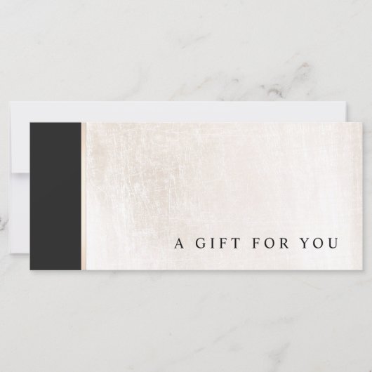 Black White marble Salon Gift Certificate (Voorkant)