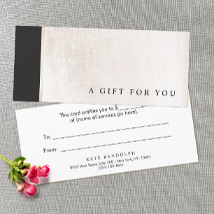 Black White marble Salon Gift Certificate