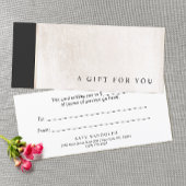 Black White marble Salon Gift Certificate