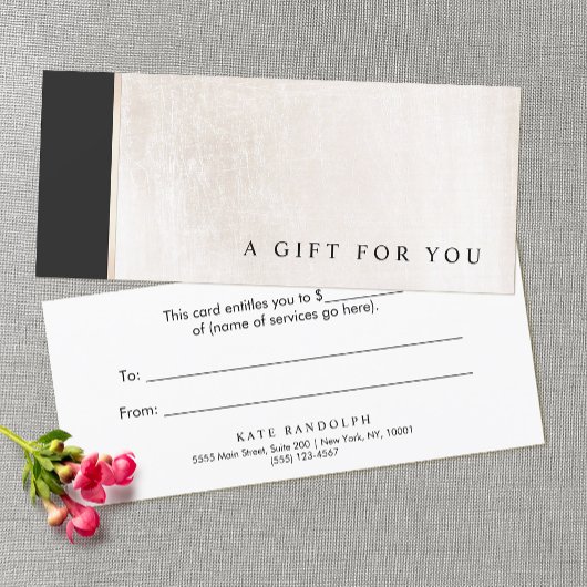 Black White marble Salon Gift Certificate