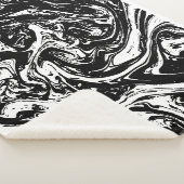 Black & White Marble Style Sherpa Blanket Sherpa Deken (3/4)