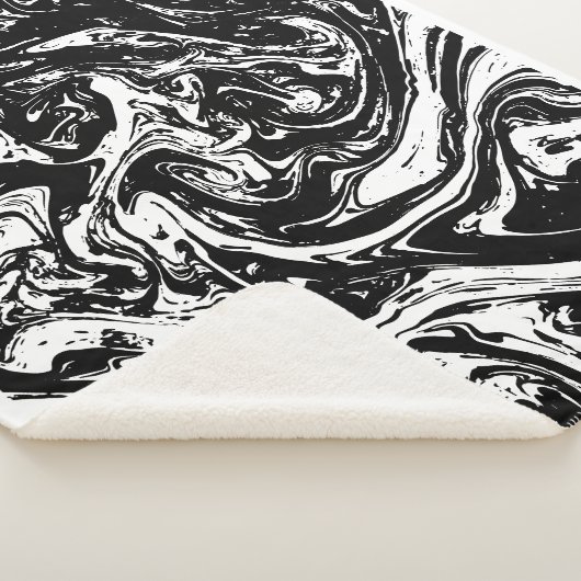 Black & White Marble Style Sherpa Blanket Sherpa Deken (3/4)
