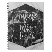 Black White Marble Weddingplanner Future Mrs. Notitieboek (Voorkant)