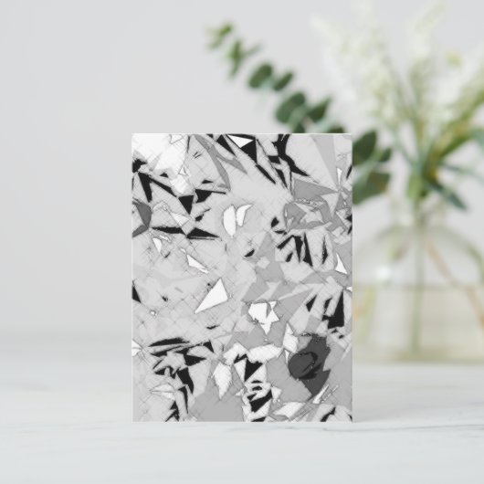 Black White Marmer Abstract Briefkaart (Staand voorkant)