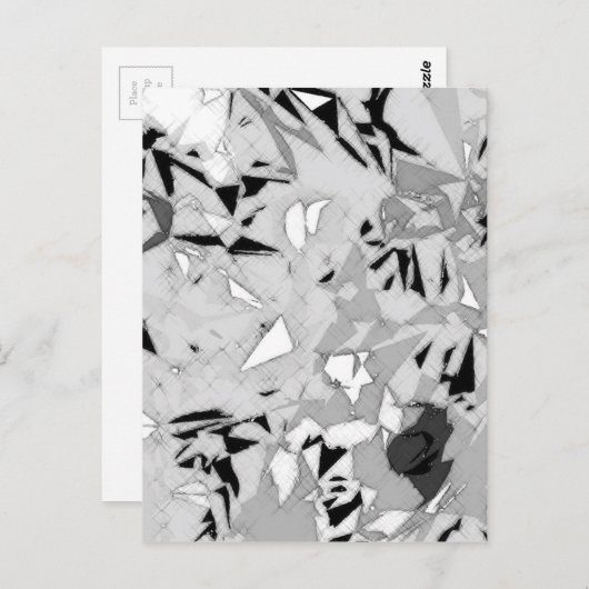 Black White Marmer Abstract Briefkaart (Voorkant / Achterkant)