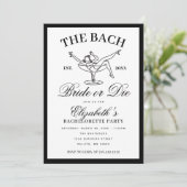 Black White Martini Bruid of Sterf Bachelorette Kaart (Staand voorkant)