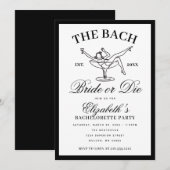 Black White Martini Bruid of Sterf Bachelorette Kaart (Voorkant / Achterkant)