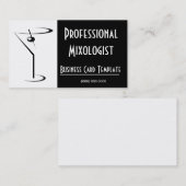 Black & White Martini Logo Mixoloog Visitekaartje (Voorkant / Achterkant)