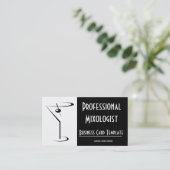 Black & White Martini Logo Mixoloog Visitekaartje (Staand voorkant)