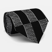 Black White Masculine Geometric Mannen Stropdas (Opgerold)