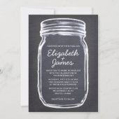 Black White Mason Jar Wedding Invitations Kaart (Voorkant)